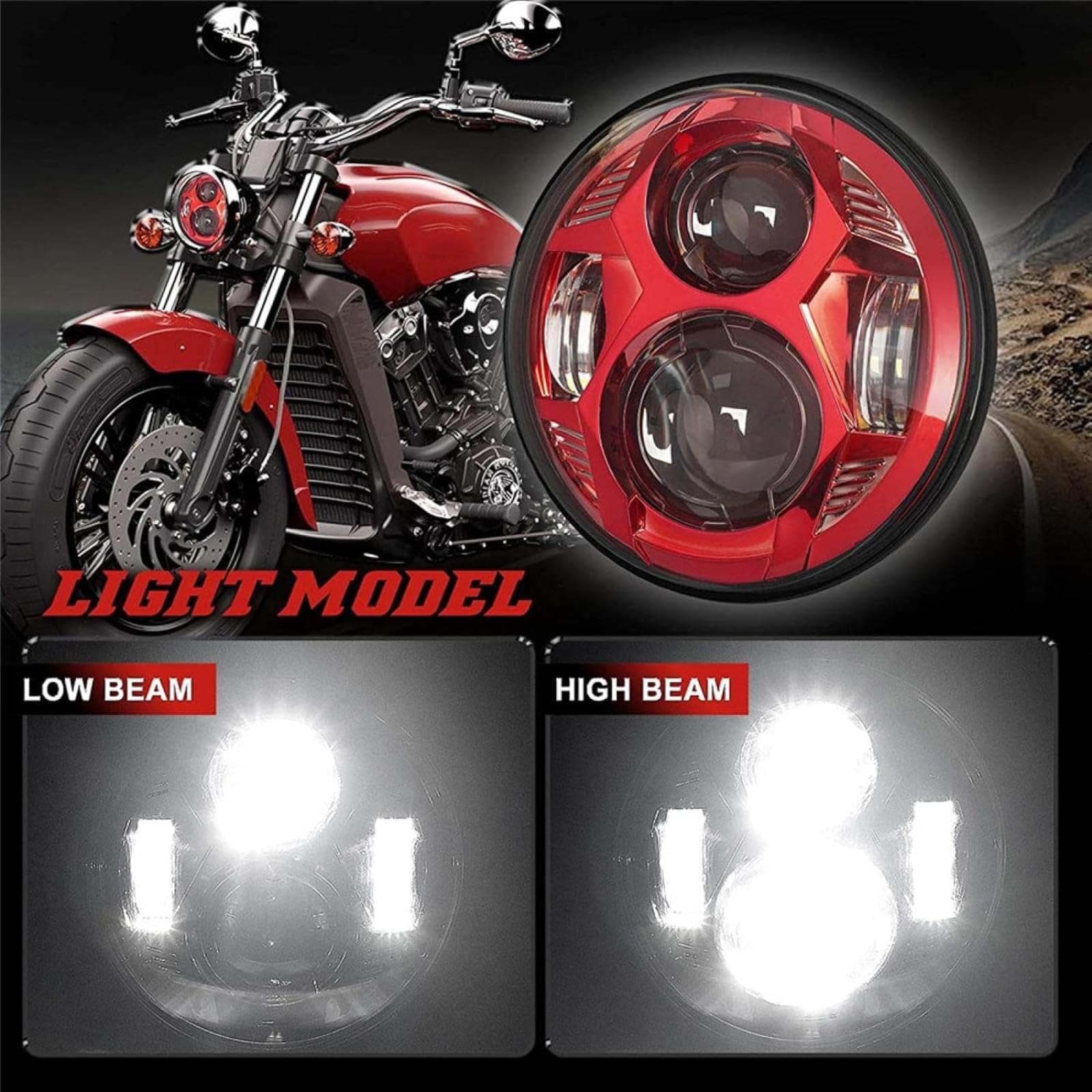 Amazon.co.jp: バイクヘッドライト 5 3/4インチ 5.75インチ ラウンド